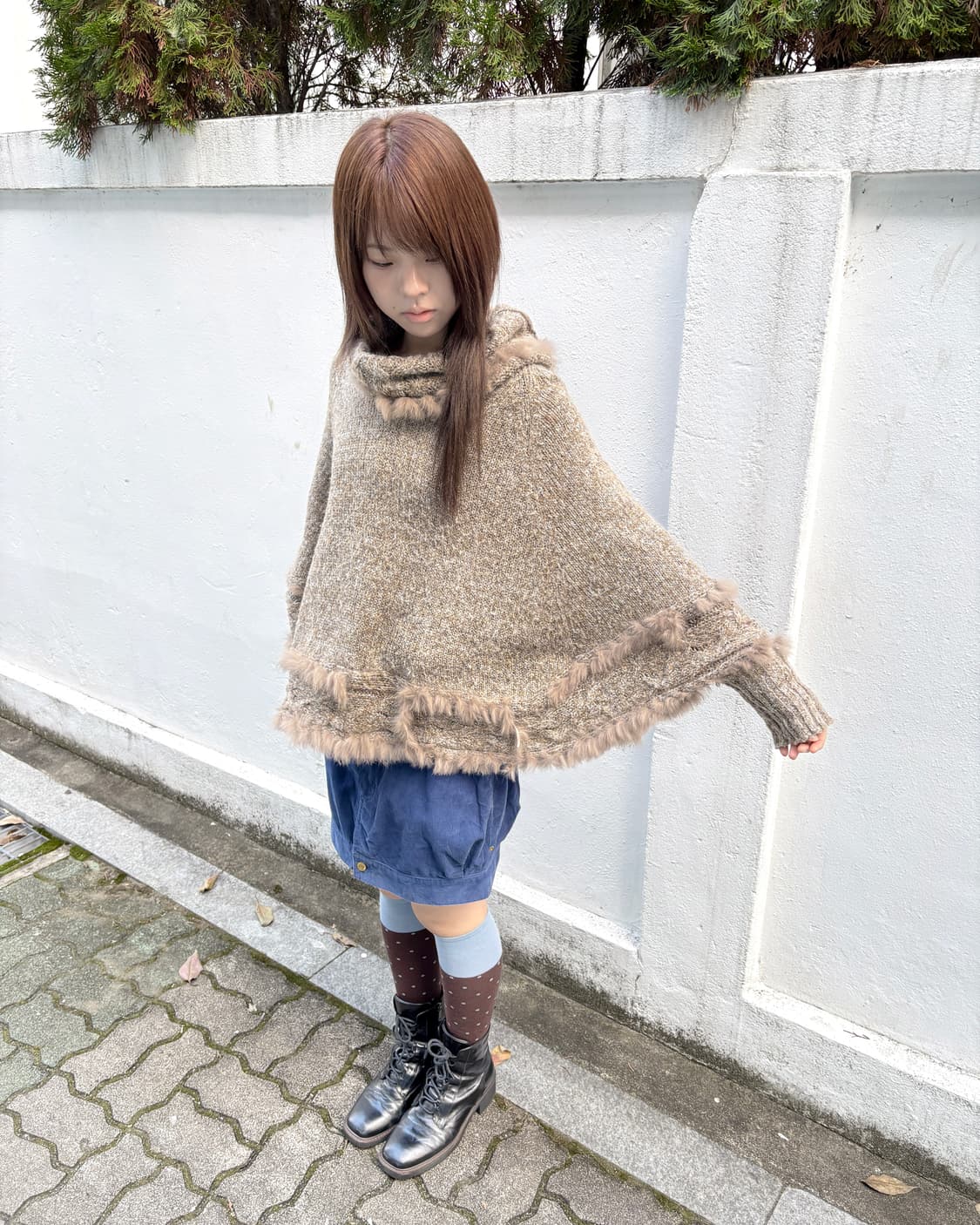 빈티지 판초 울 니트 상품이미지3