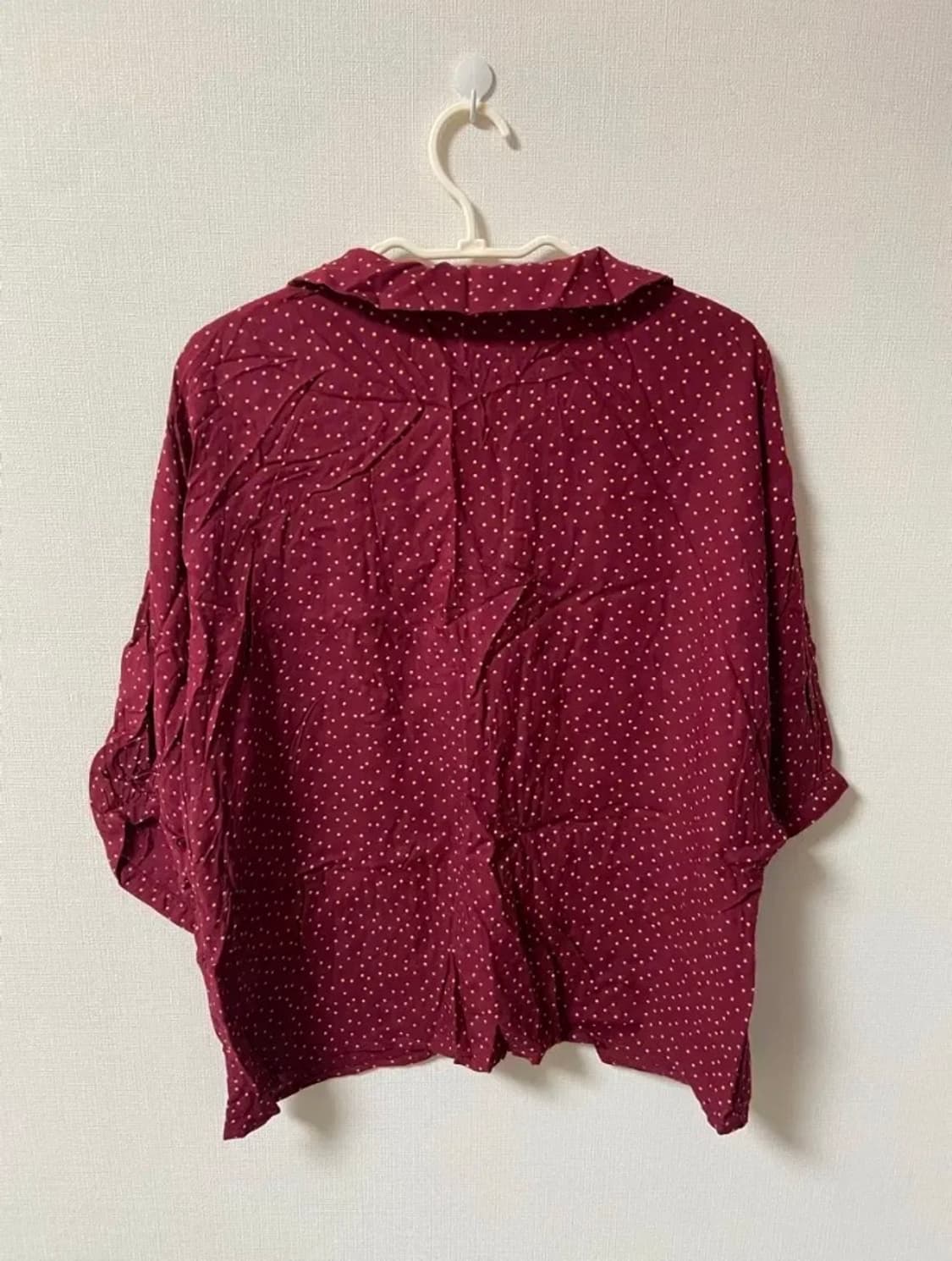 일본 빈티지 모리걸 도트 블라우스 슬리브리스 상품이미지5
