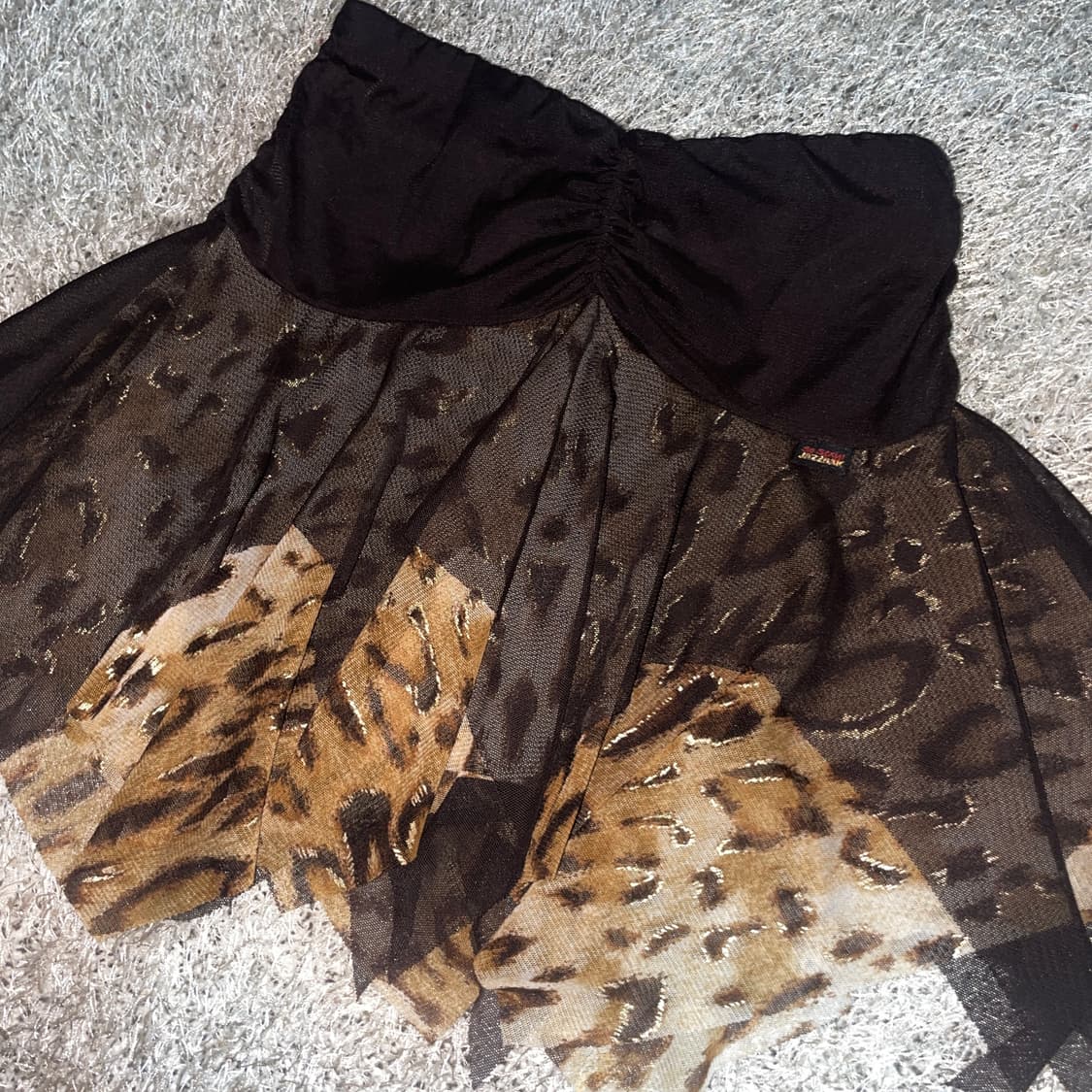 갸루 호피 레오파드 레이어드 스커트 상품이미지3