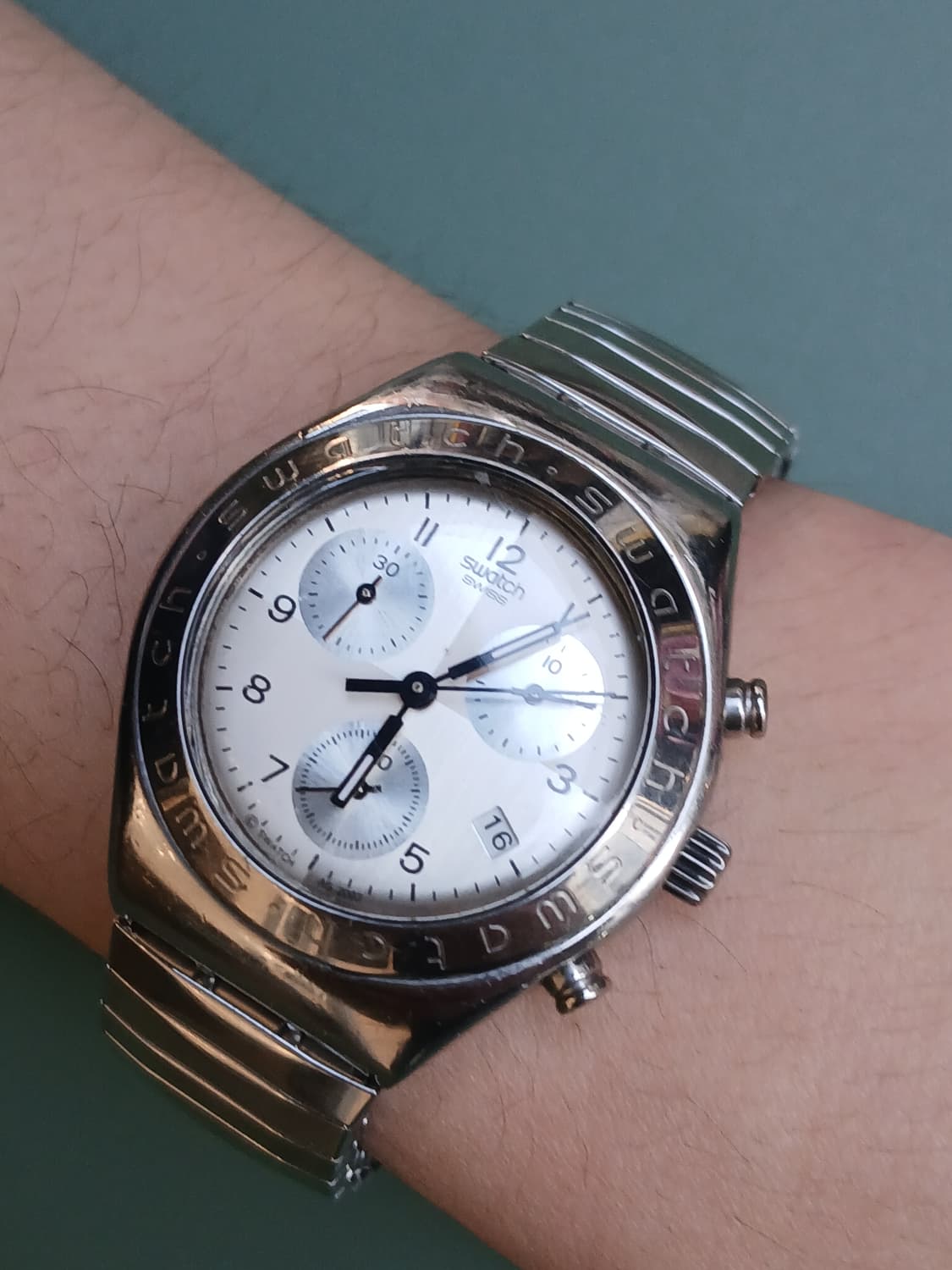 90s 빈티지 스와치 아이러니 크로노 쿼츠시계 상품이미지2
