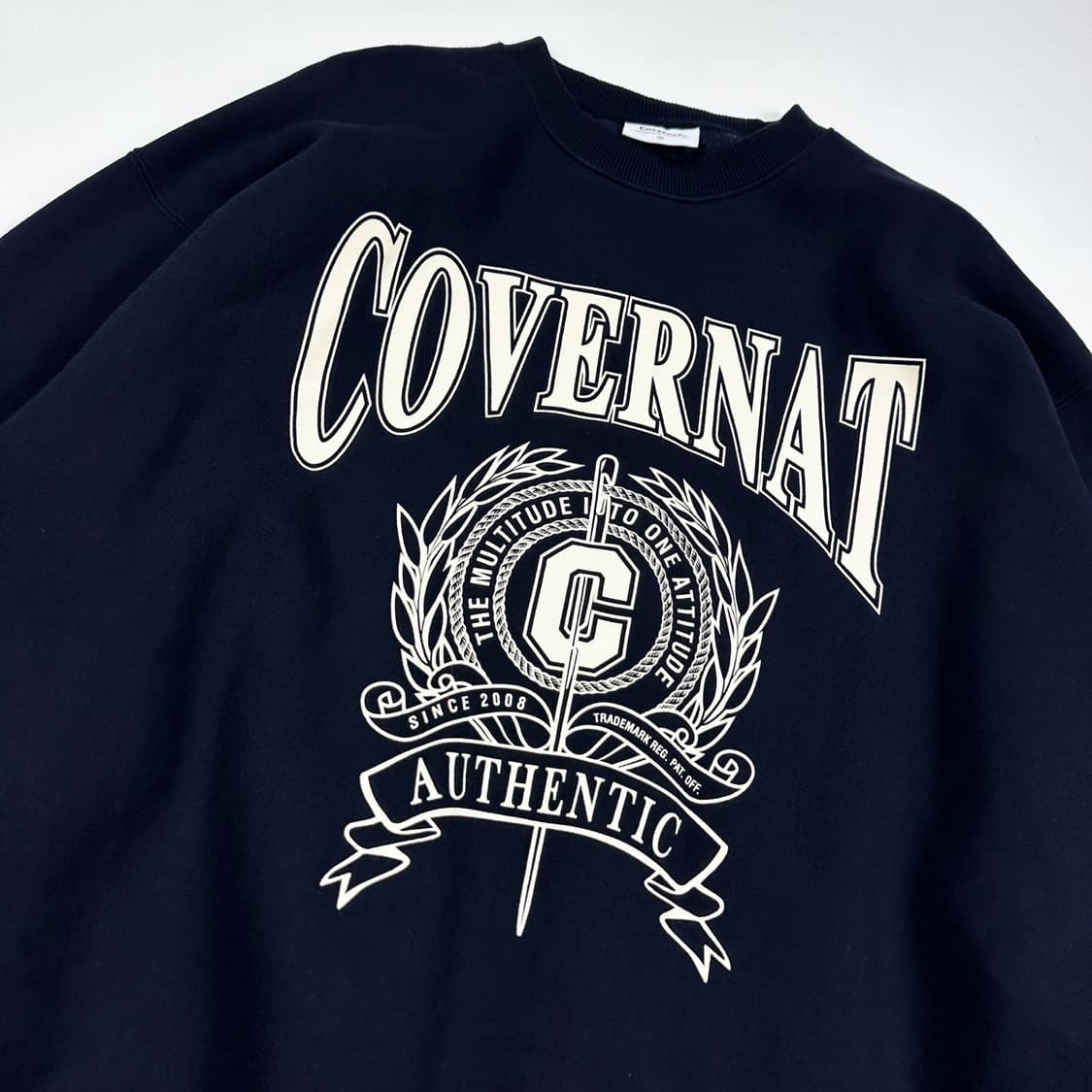 커버낫 C로고 네이비 크루넥 맨투맨 (실측 L) 상품이미지3