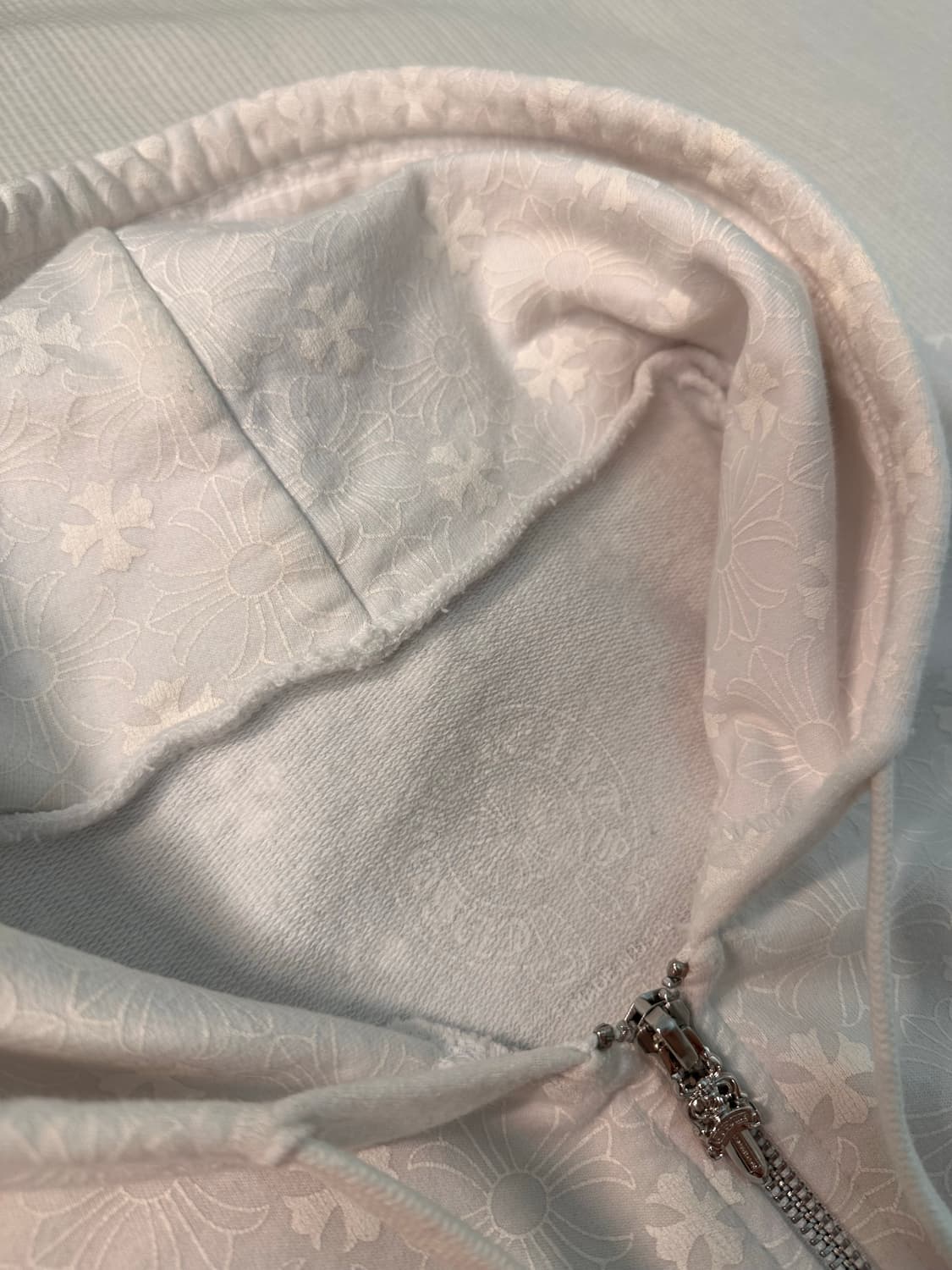 (레어) 크롬하츠 버티컬 플러스 로고 후드집업 화이트 M 상품이미지3