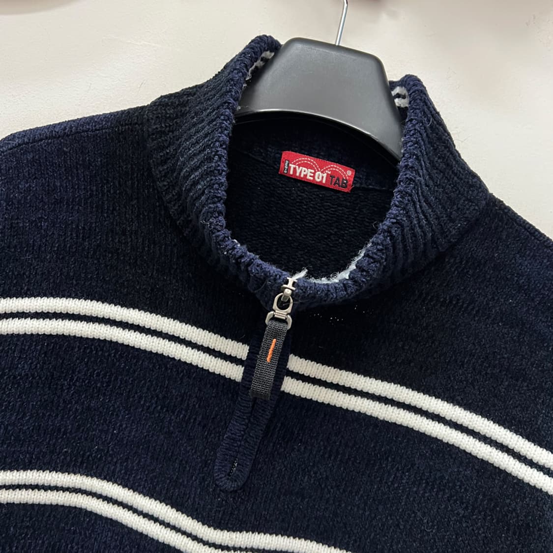 VTG 스트라이프 하프집업 니트 FREE 상품이미지3