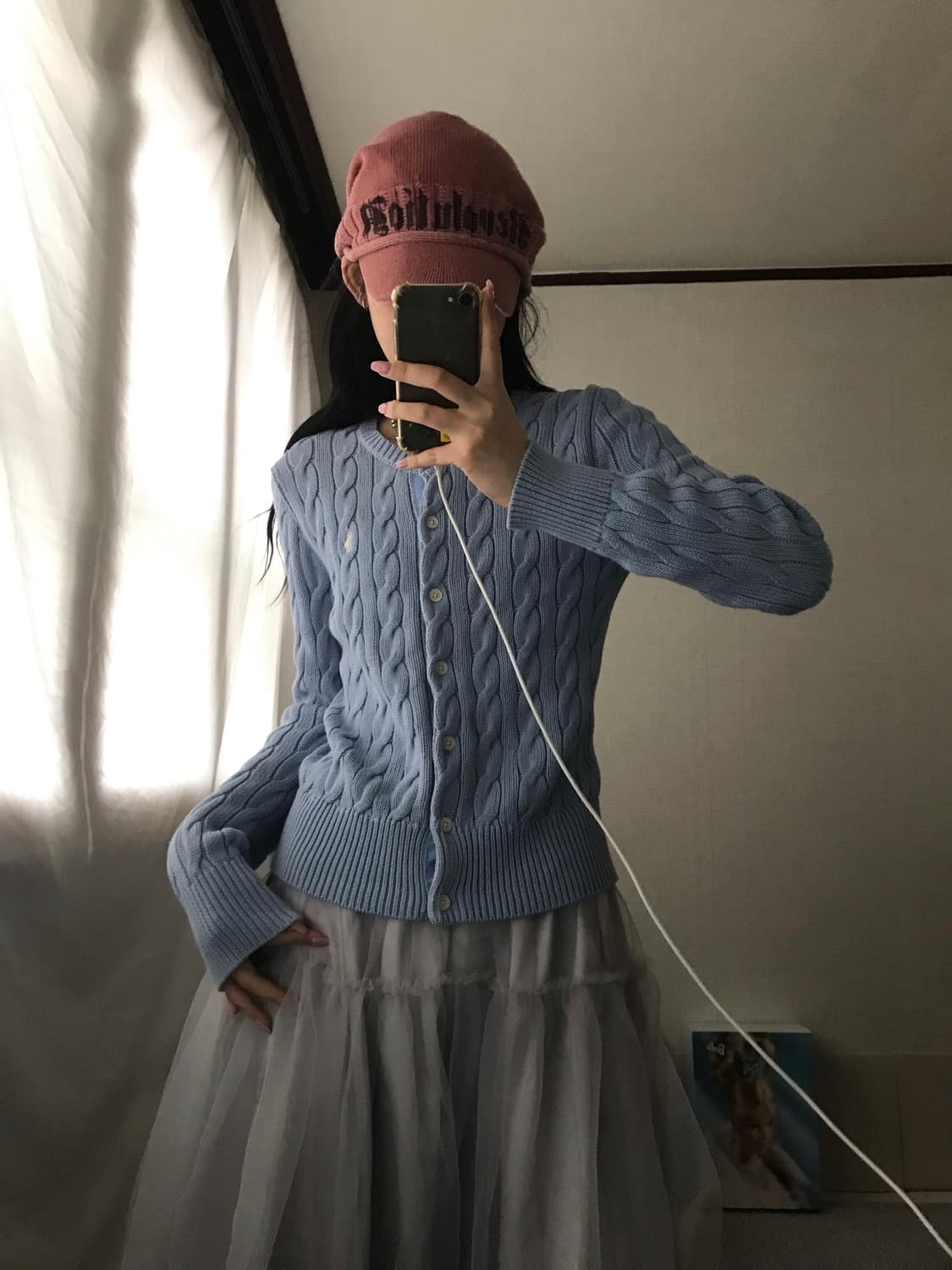 폴로 베이비블루 케이블 가디건 상품이미지4