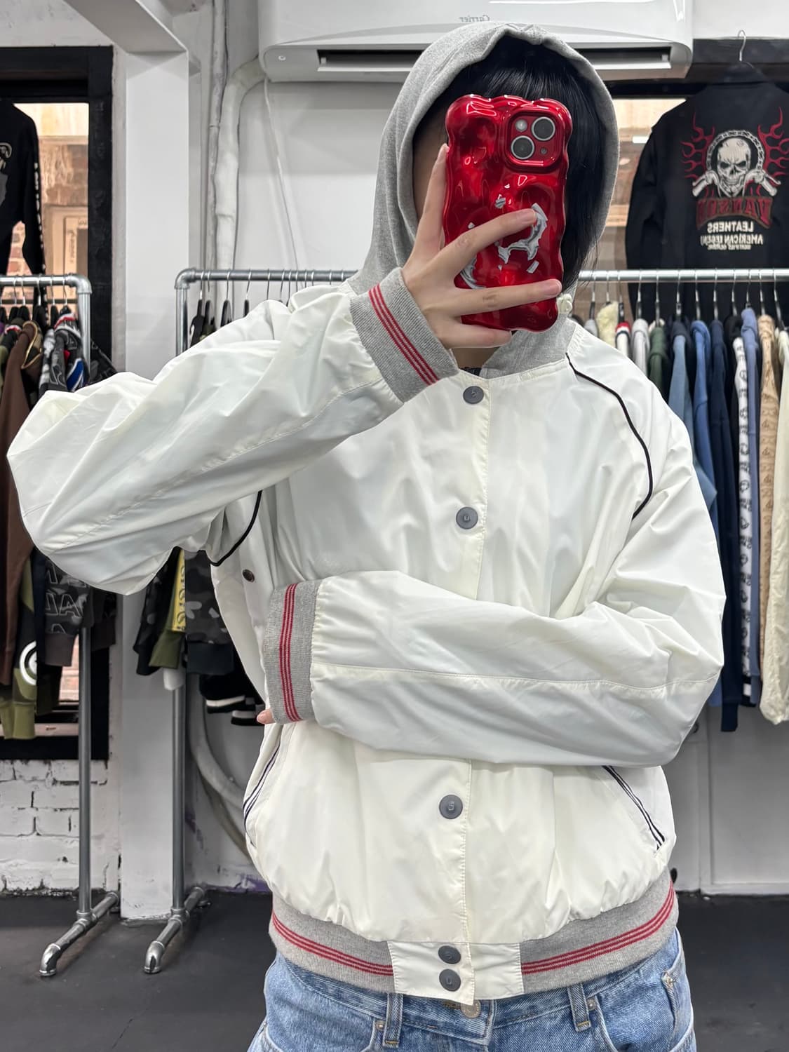 아르마니 진스 레이어드 나일론 후드 자켓 상품이미지4