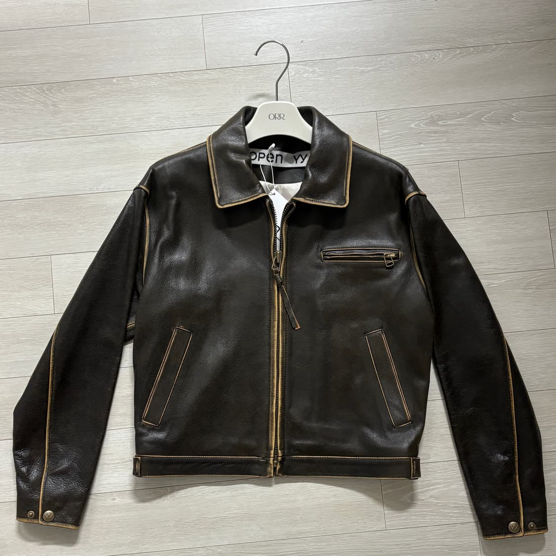 OPEN YY 클래식 바이커 레더자켓 상품이미지3
