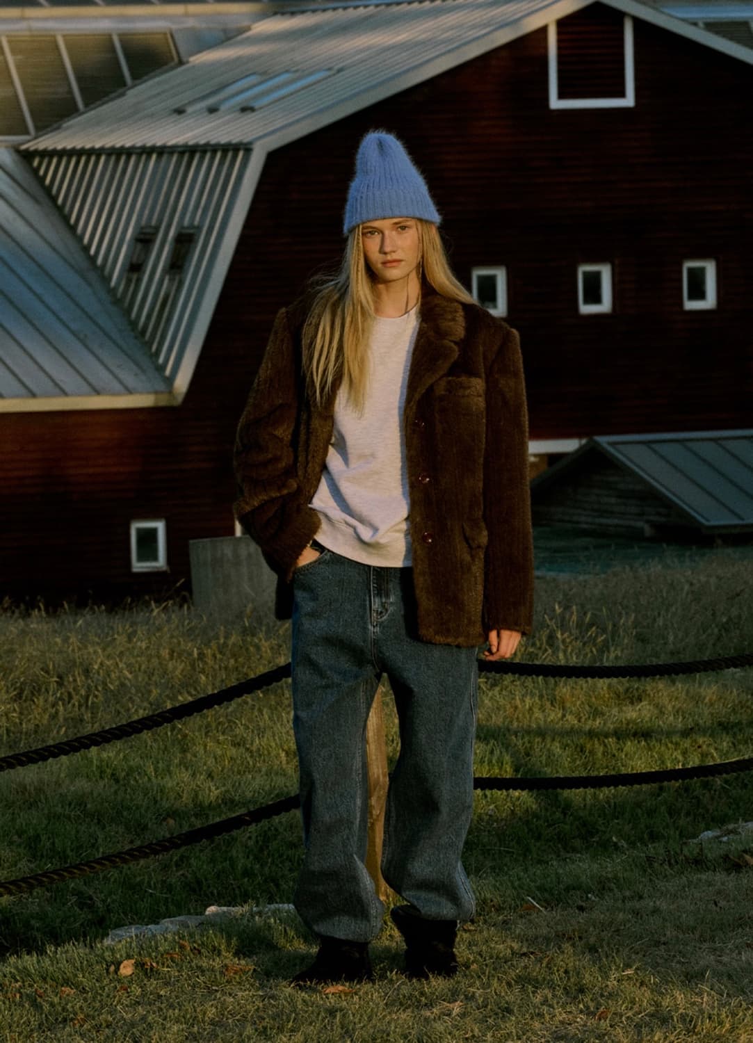 지나정 프리터 Fur Blazer Brown 상품이미지2