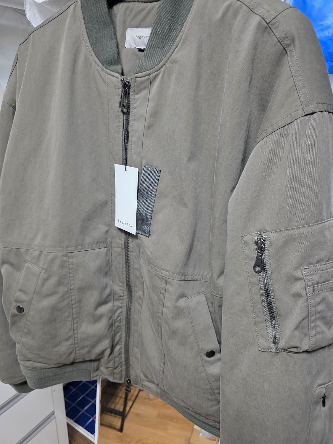 (2)비긴202 Nycot Washed Ma-1 마원점퍼 카키베이지 상품이미지5