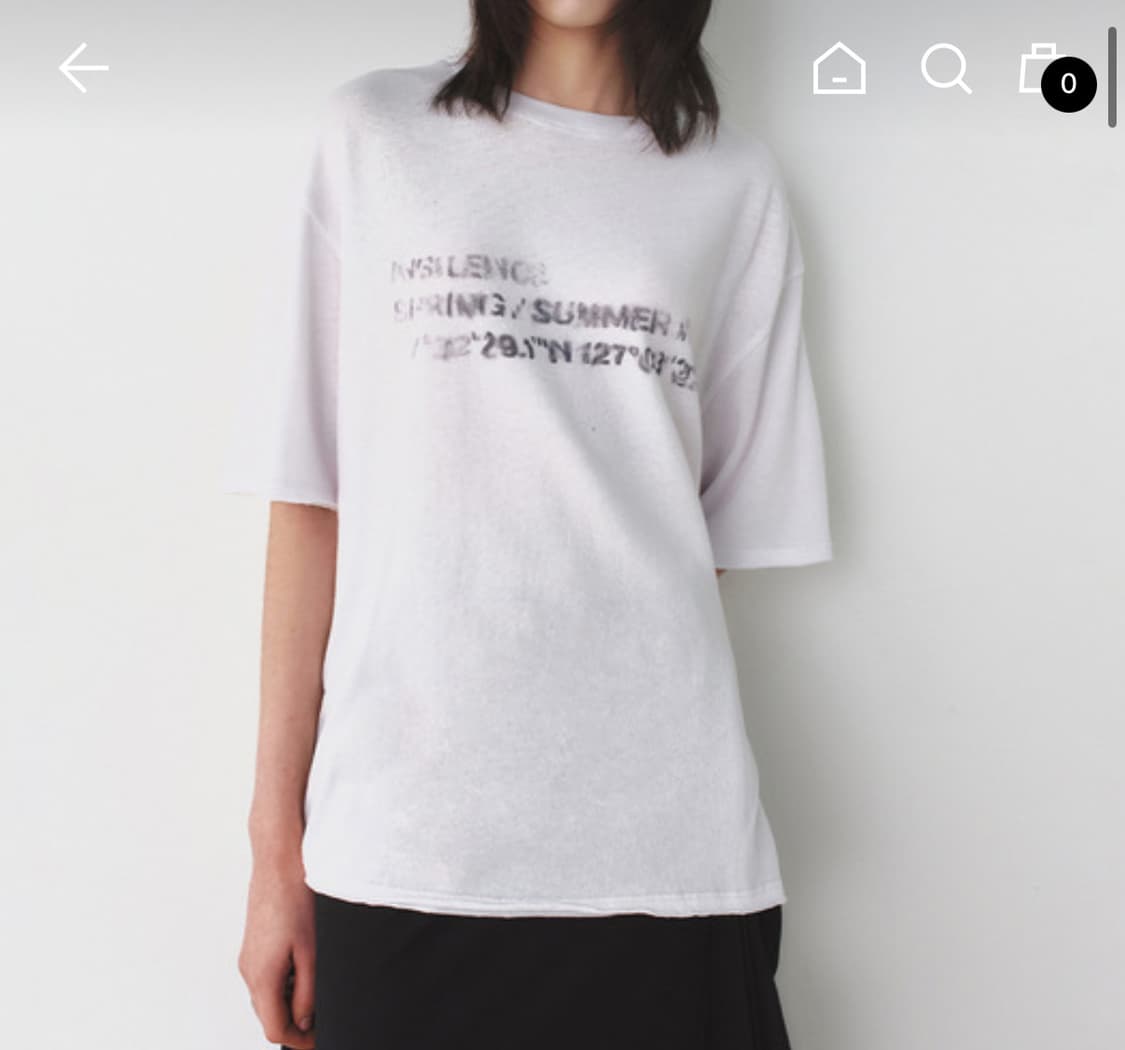 인사일런스 우먼 아카이빙 스텐실 반팔티 상품이미지3