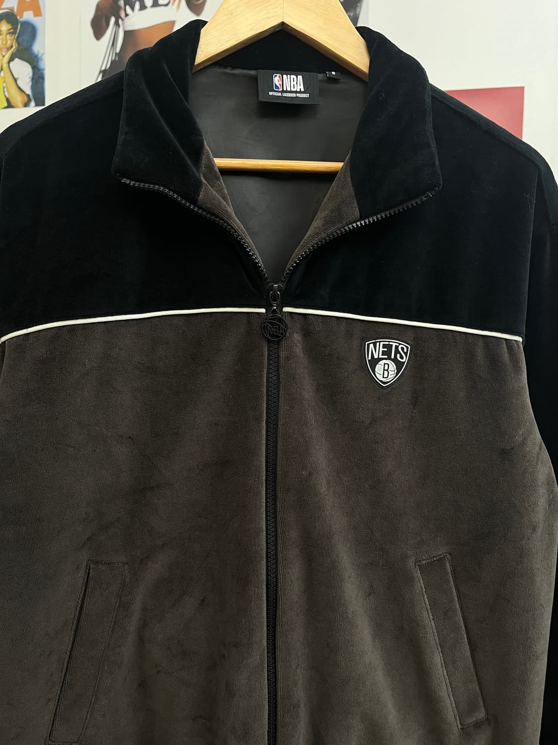 NBA 브루클린 네츠 벨벳 트랙탑 져지 상품이미지6