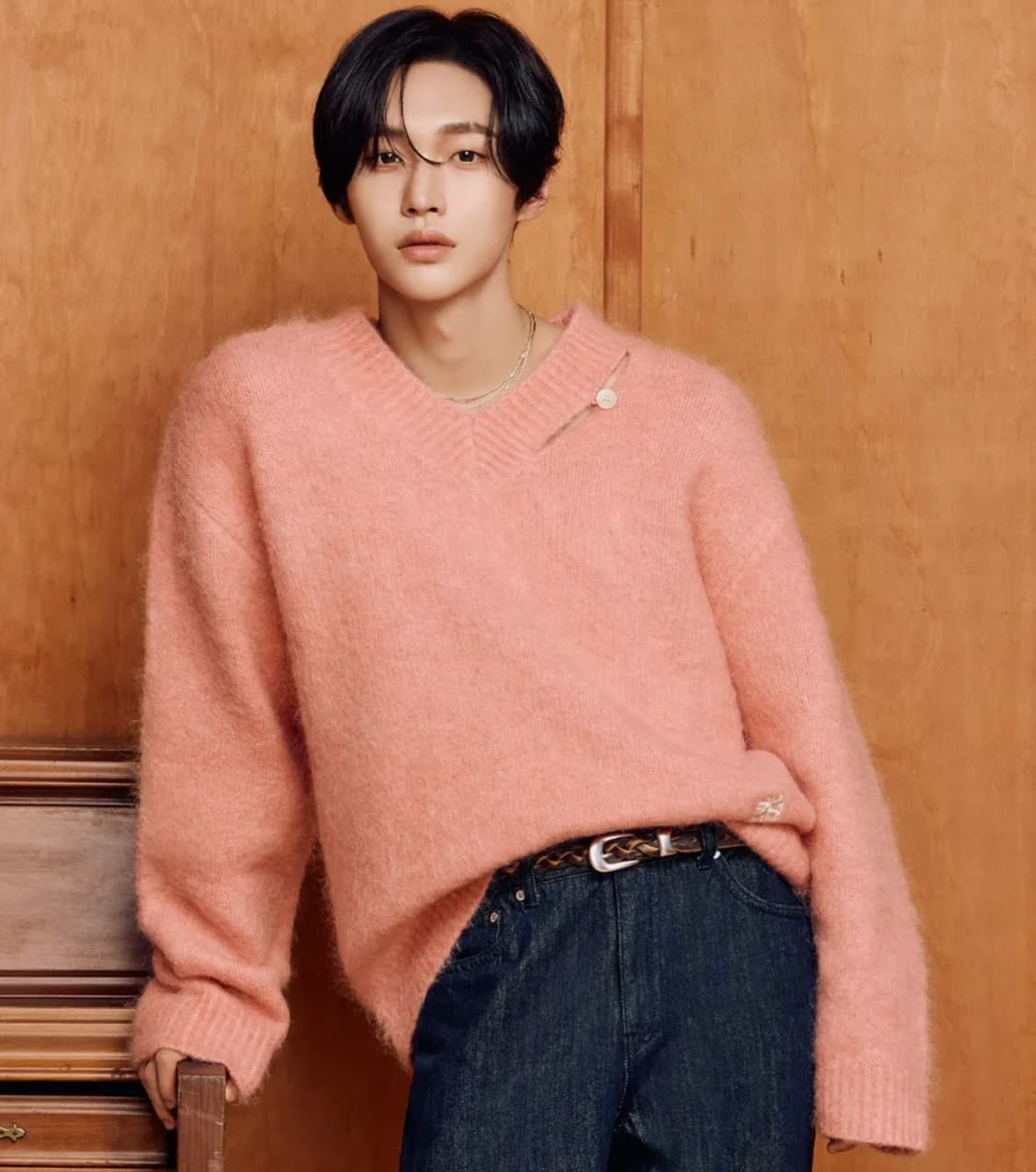 세터 에센 투 톤 모헤어 블렌드 니트 핑크 상품이미지1