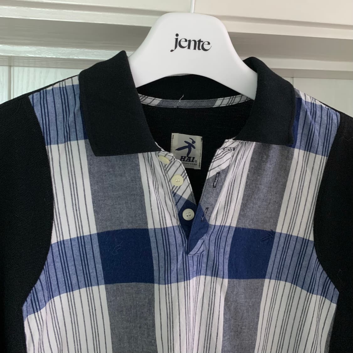 Hai sporting gear issey miyake 체크 폴로 롱셔츠 상품이미지2