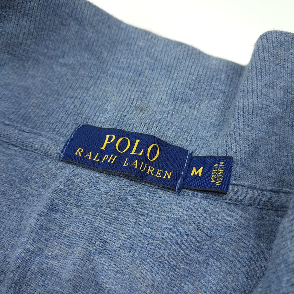 CL786 M 폴로 00s 가죽풀러 라이트블루 하프집업 니트 스웨터 상품이미지3