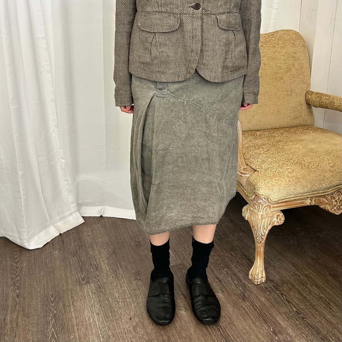 TRANSIT 린넨 비대칭 스커트 상품이미지1