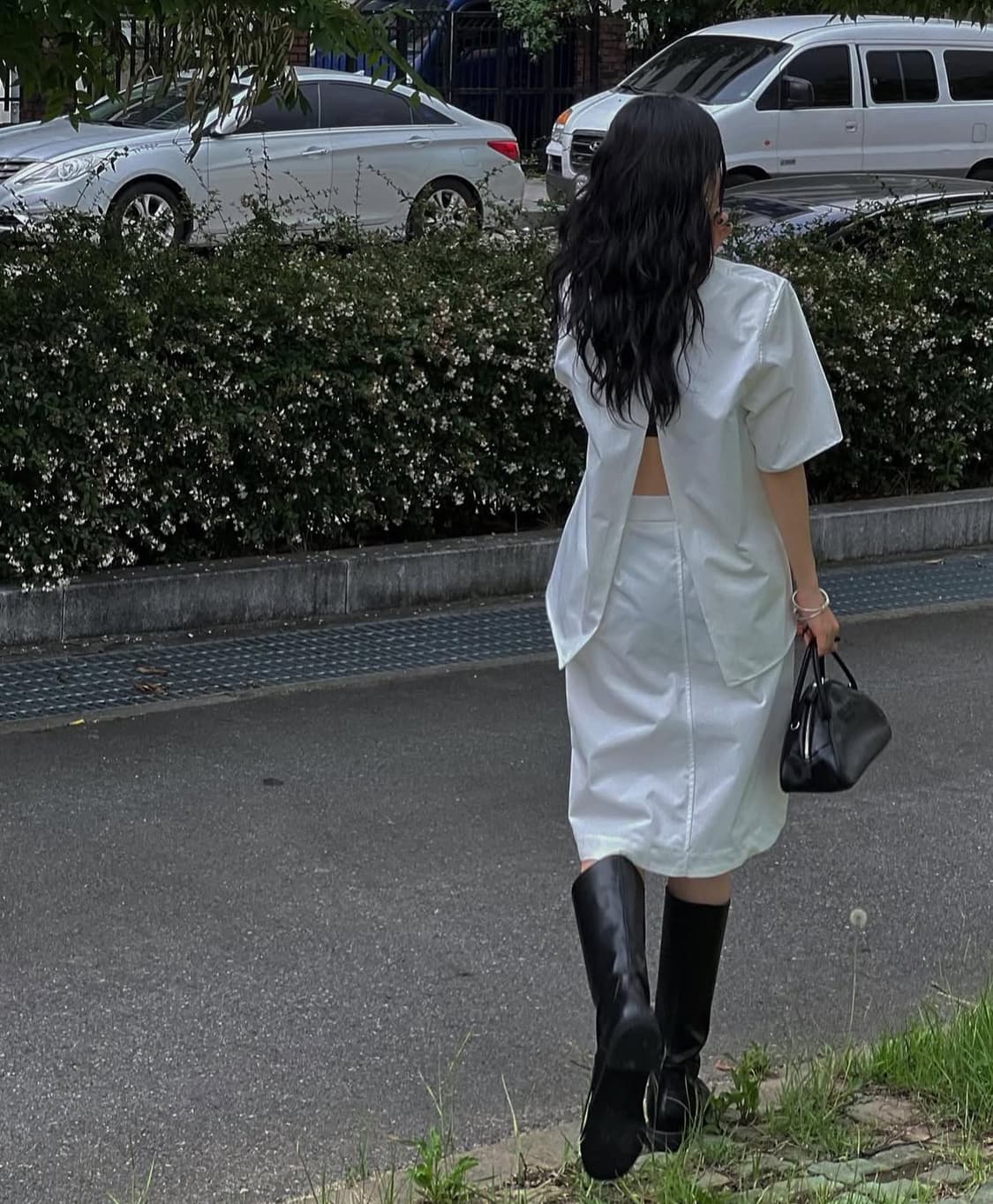 트리밍버드 Inverted pleats set-up skirt ivory 상품이미지3