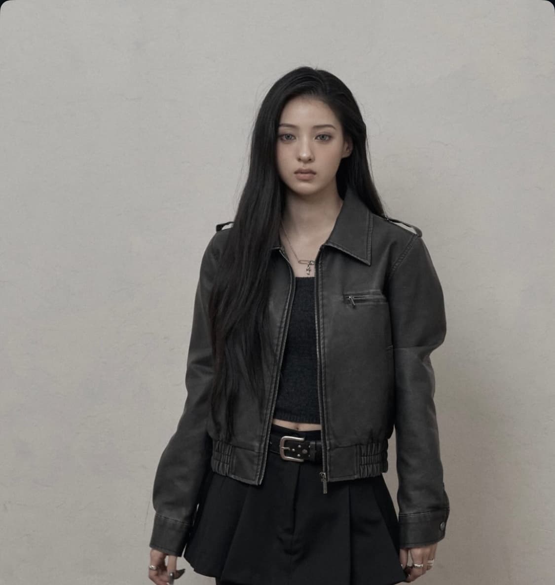 카키포인트 위시드 레더 봄버 자켓 상품이미지1