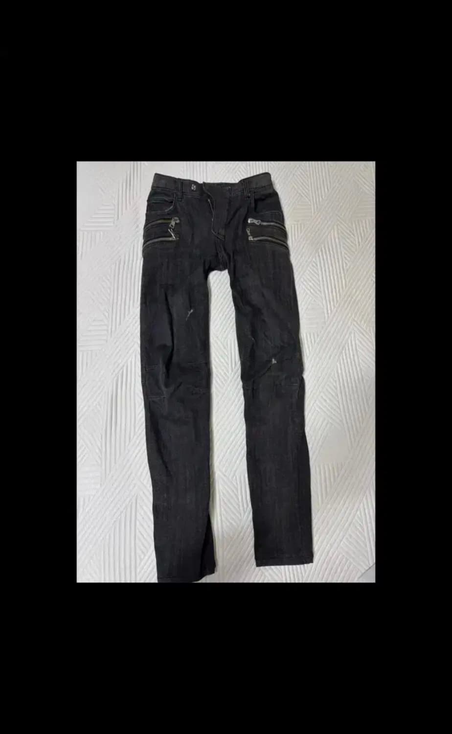 검은색 빈티지 지퍼 청바지 상품이미지1