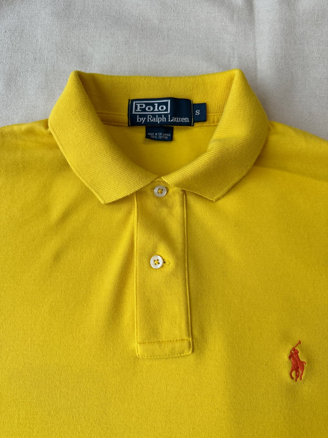 폴로 랄프로렌 피케 반팔 카라티 옐로 S 상품이미지3