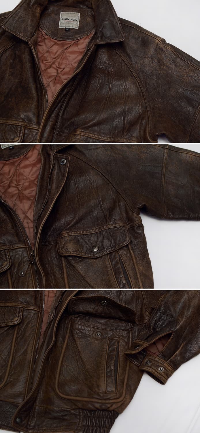 버닝 컬렉션 재팬 쉽스킨 러스틱 레더 A2 가죽 봄버 (100+) 상품이미지8