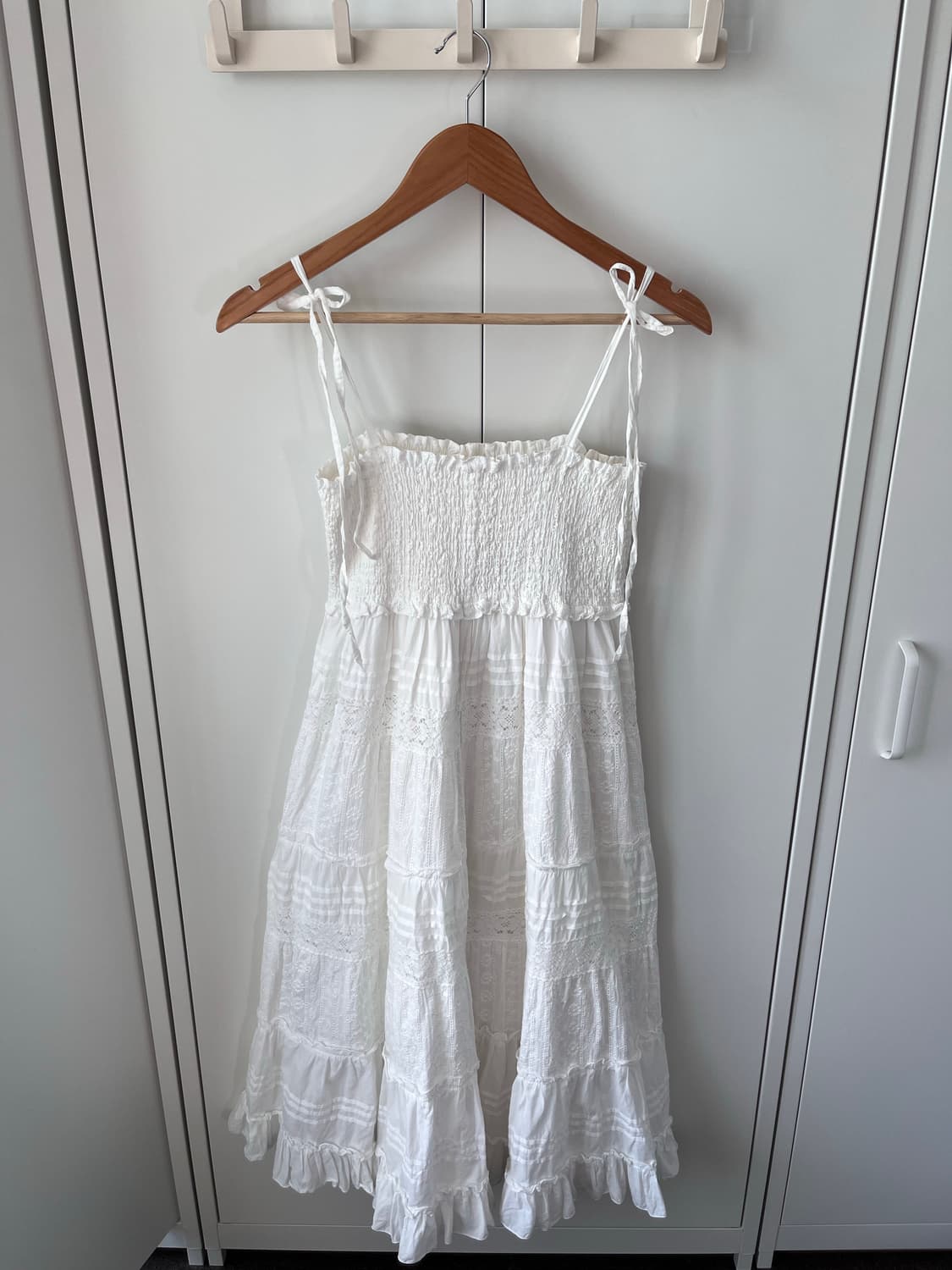 (Rare) Vintage 화이트 레이스 펀칭 패치 원피스  상품이미지6