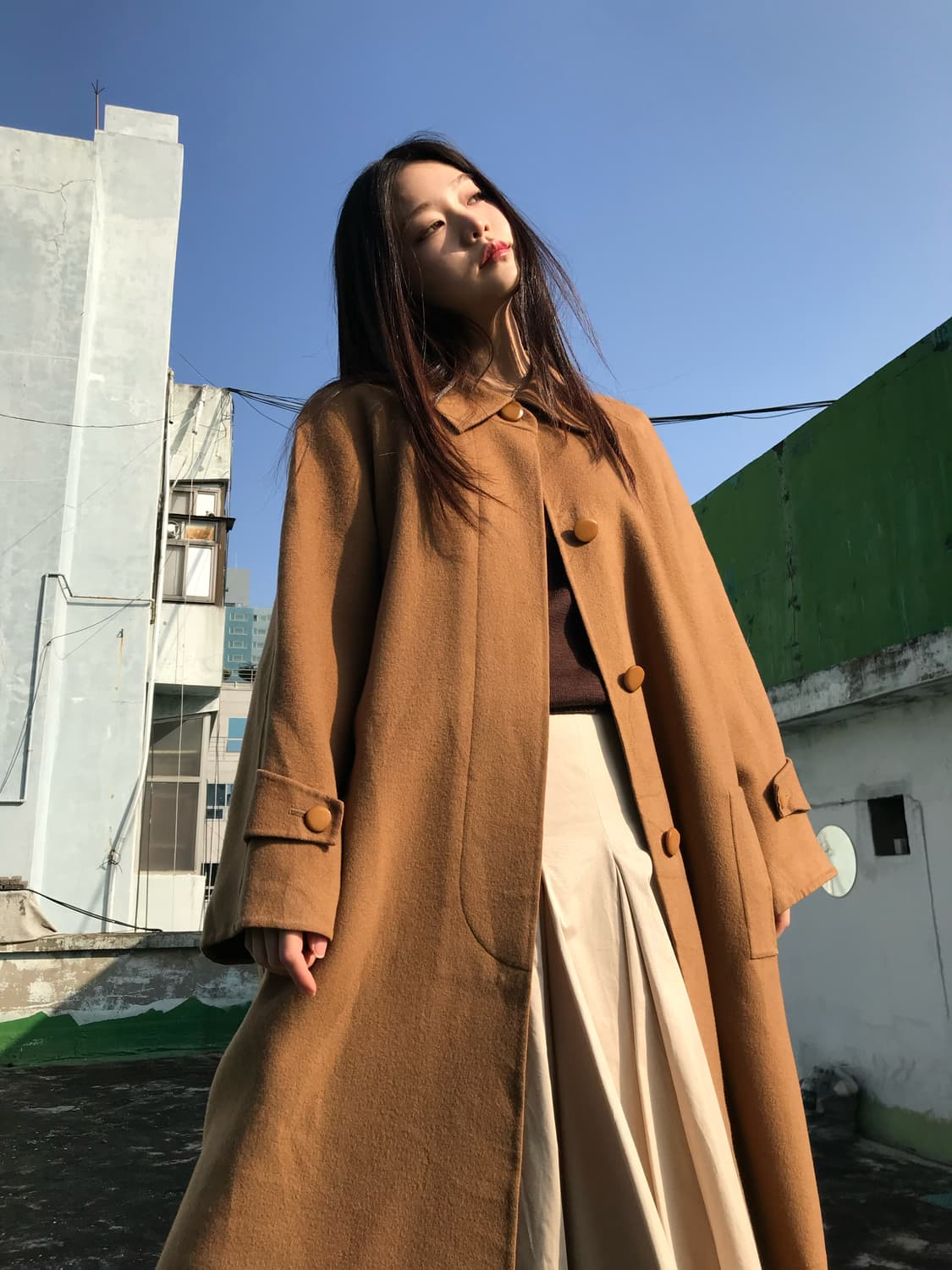 카라멜 롱 코트  상품이미지1