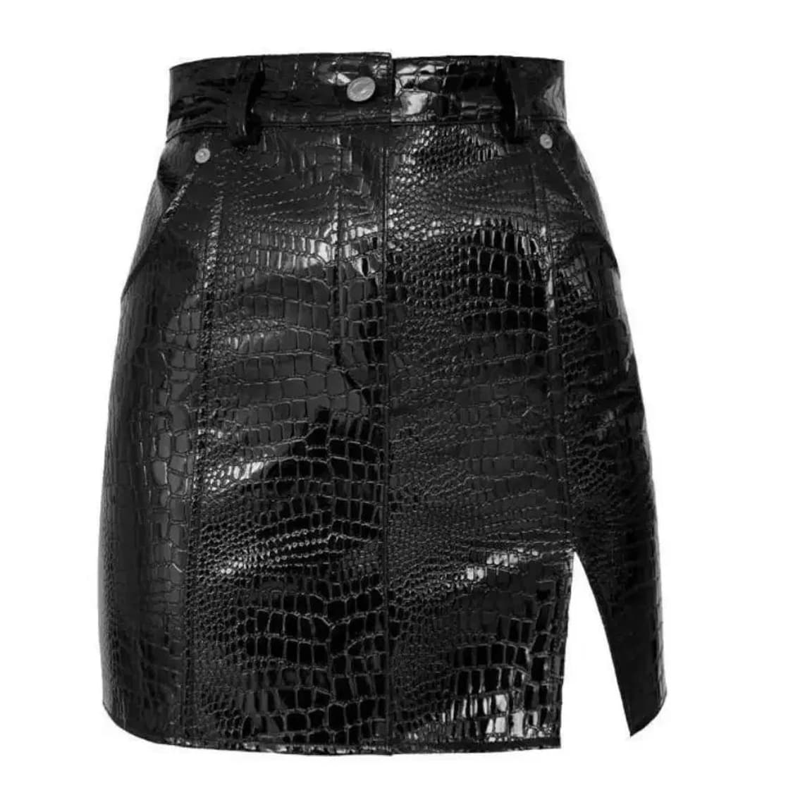 보헤미안서울 크록레더 스커트 상품이미지1