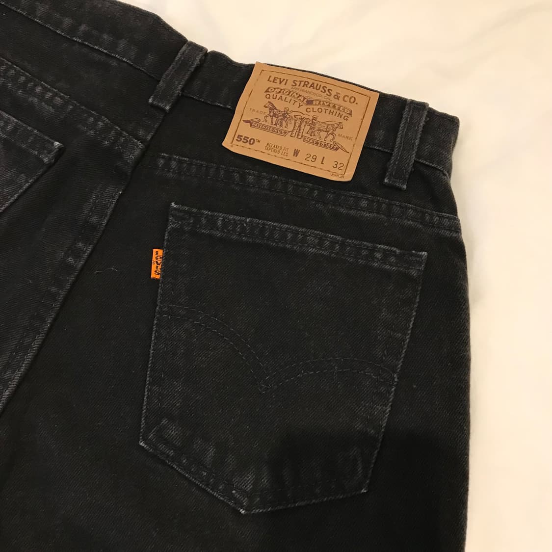 리바이스 550 USA 90s 오렌지탭 블랙 데님 29/32 상품이미지5