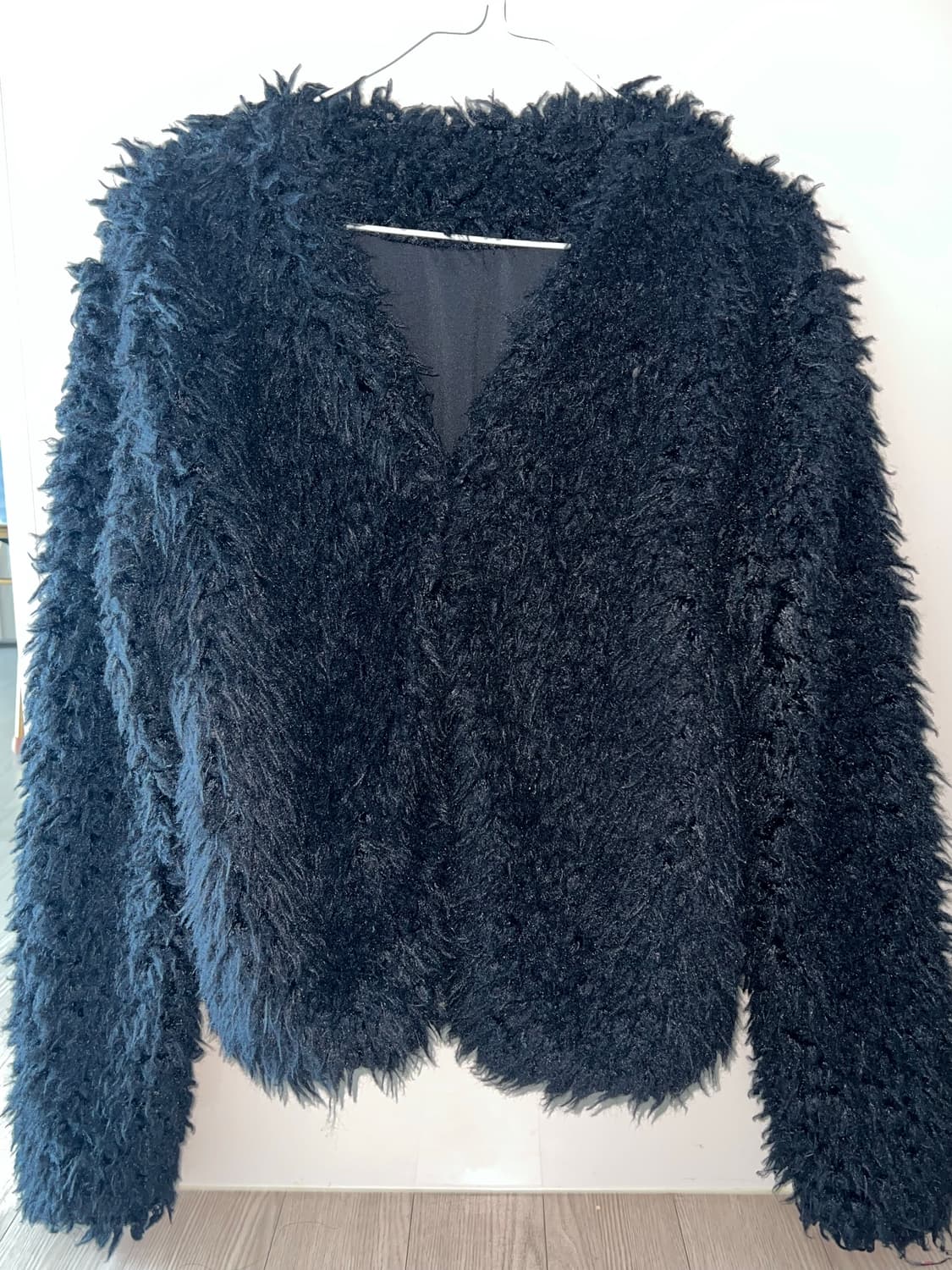 블랙 퍼 가디건 상품이미지1