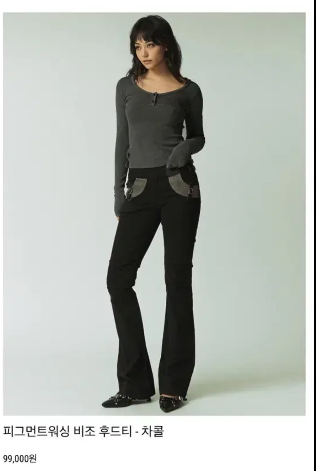 [택, 새상품] 비데블 피그먼트워싱 비조 후드티 상품이미지4