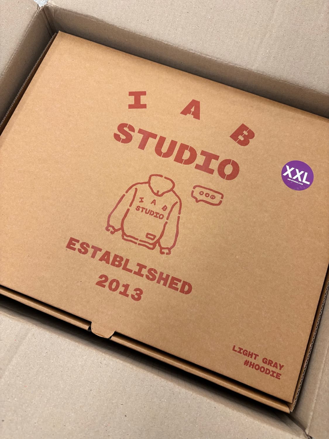 새상품 IAB STUDIO 24 LIGHT GRAY HOODIE GRAY 상품이미지3