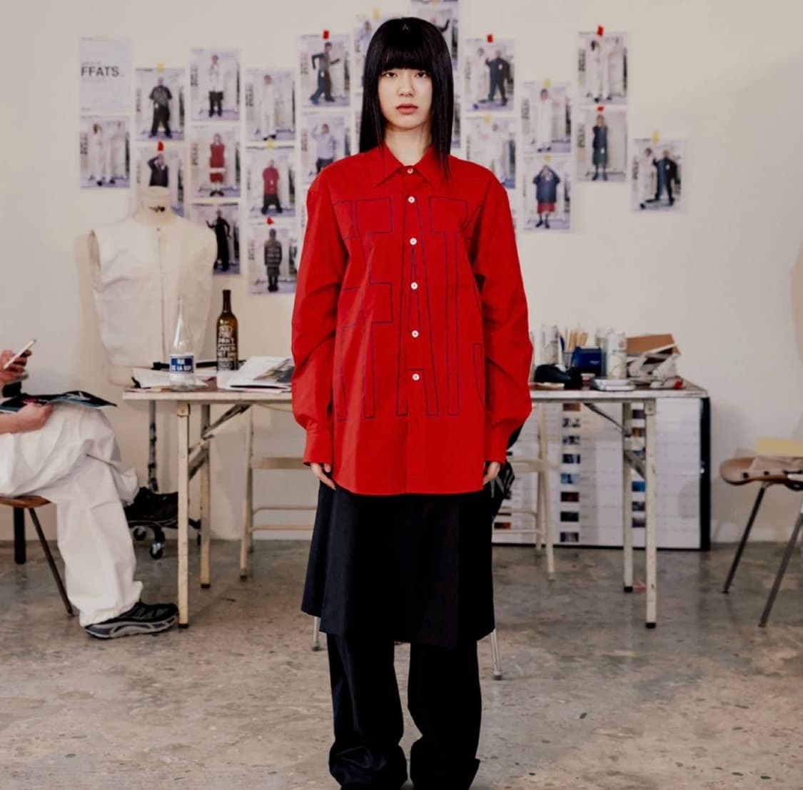 나이스고스트크럽 FFATS 팝린 셔츠 레드 M사이즈 상품이미지2