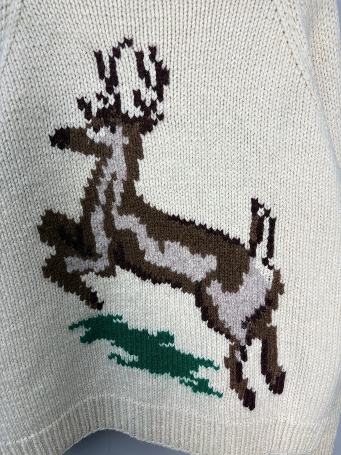 레티포스터 캐나다 헤비울 코위찬 니트집업 자켓  A3600 상품이미지5