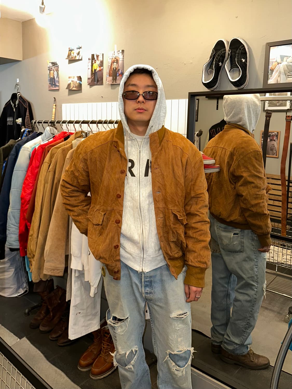 Old Euro genuine leather suede jacket 상품이미지1