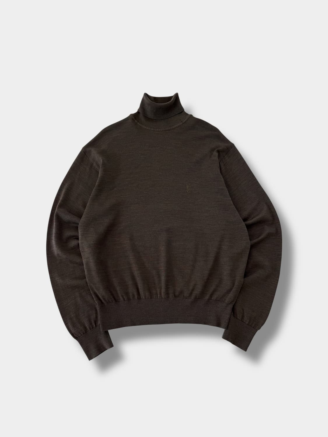 입생로랑 루즈핏 90‘s 카키브라운 울 폴라 니트 상품이미지1