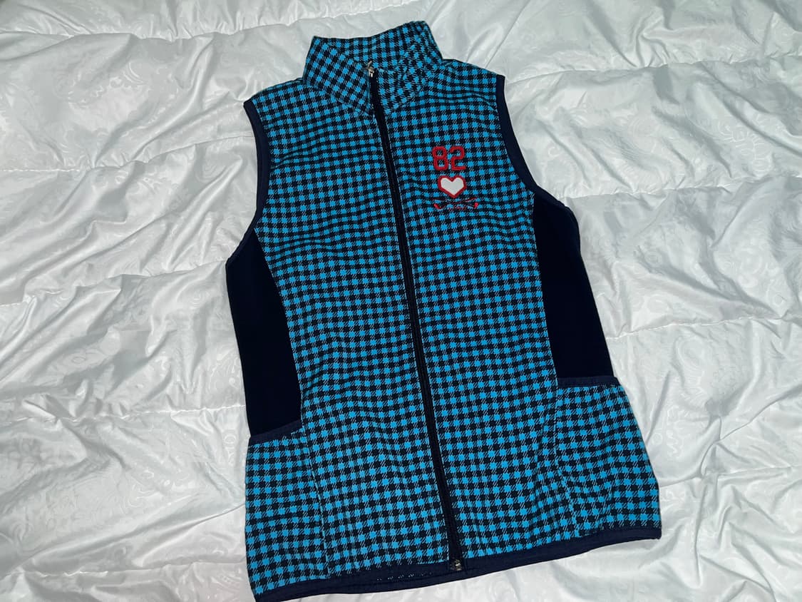 르꼬끄 골프 체크 베스트 힙합스트릿스포티레트로하라주쿠스포츠웨어 상품이미지2