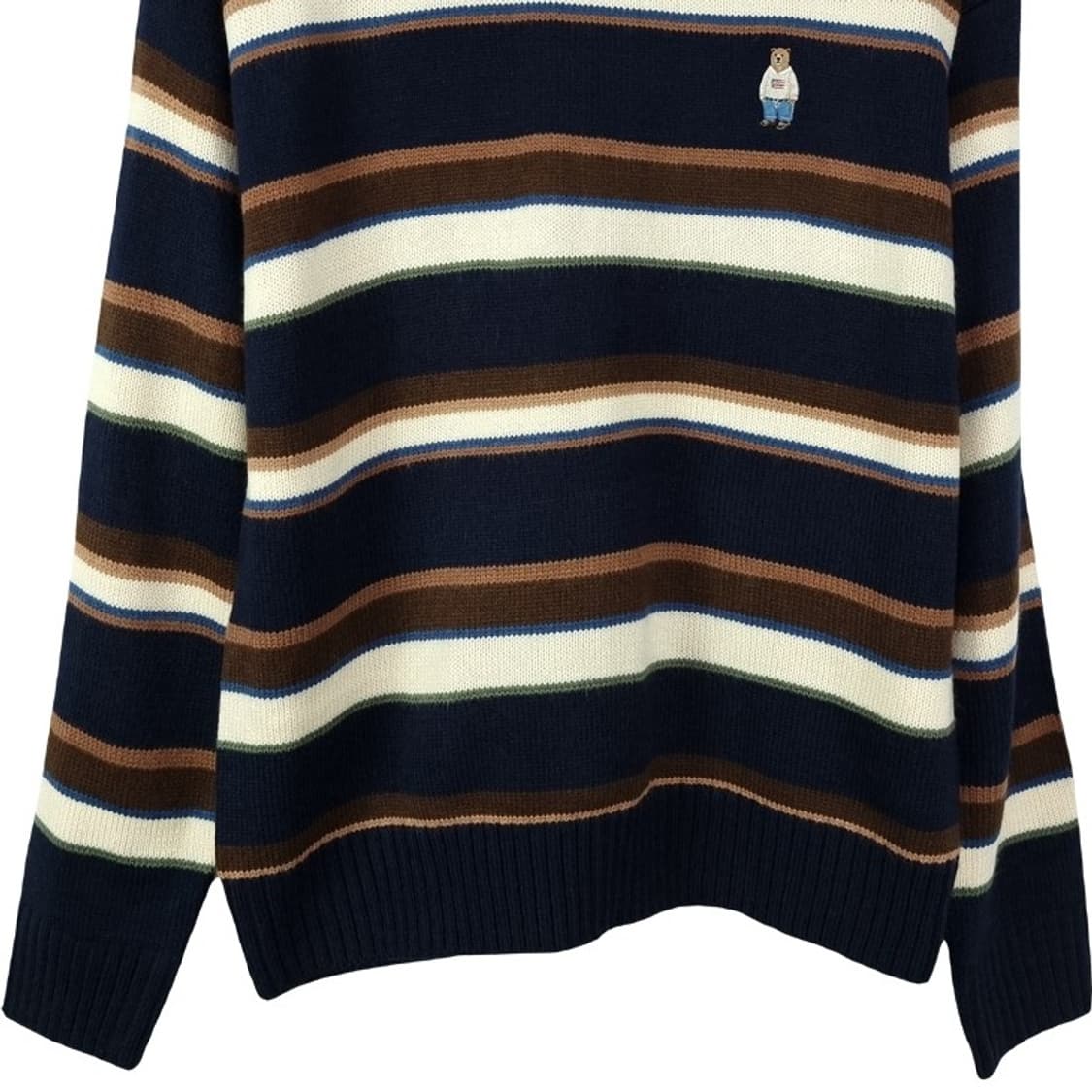 [후아유] 곰돌이 자수 스트라이프 니트 M18960 상품이미지5