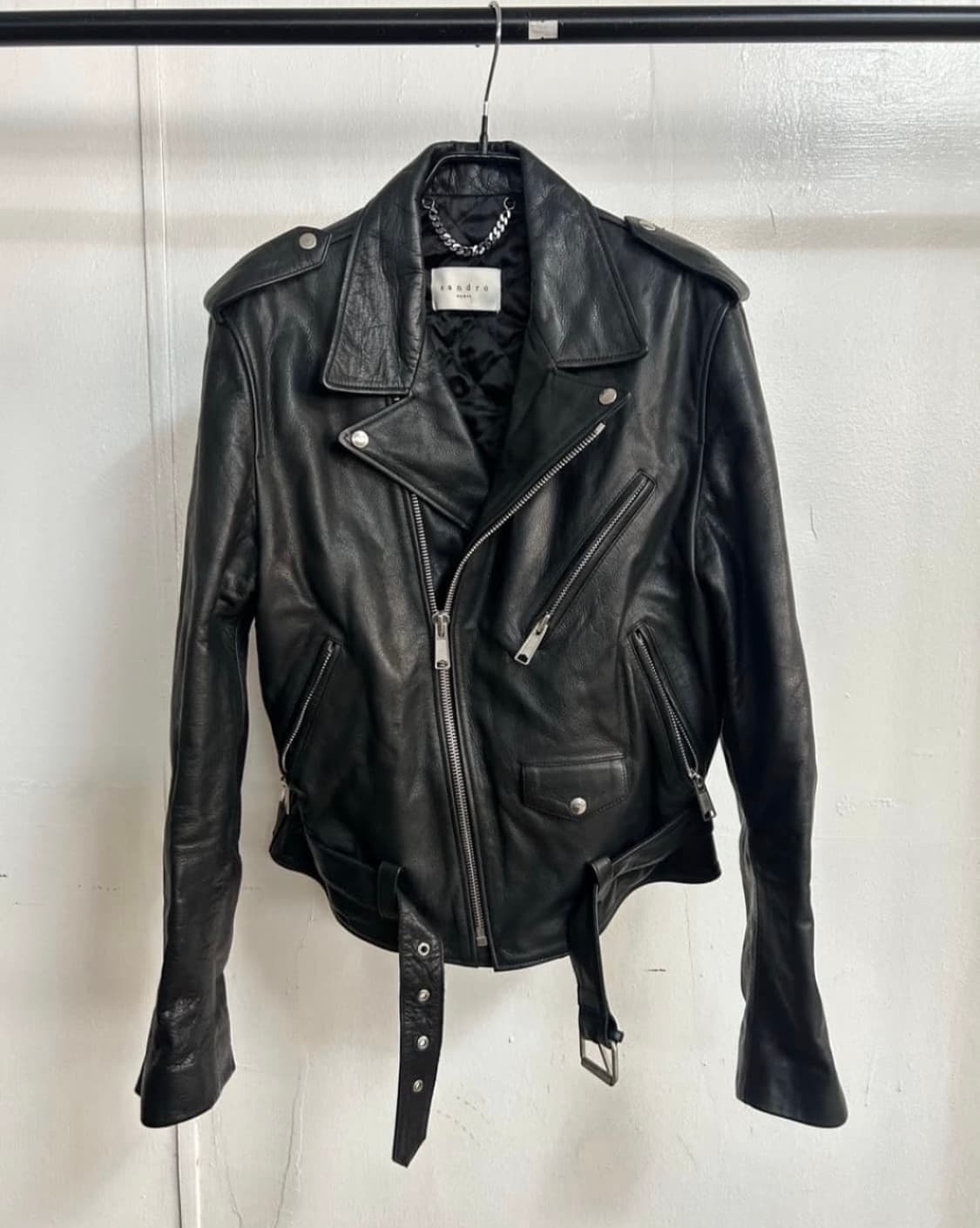 [L]sandro homme 소가죽 라이더 가죽 자켓 상품이미지1