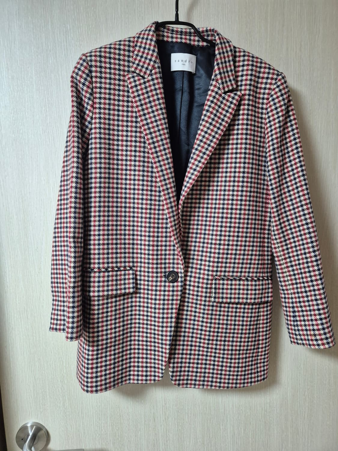 (정품) 산드로 울자켓 하운드 체크자켓 36 블레이져 상품이미지3