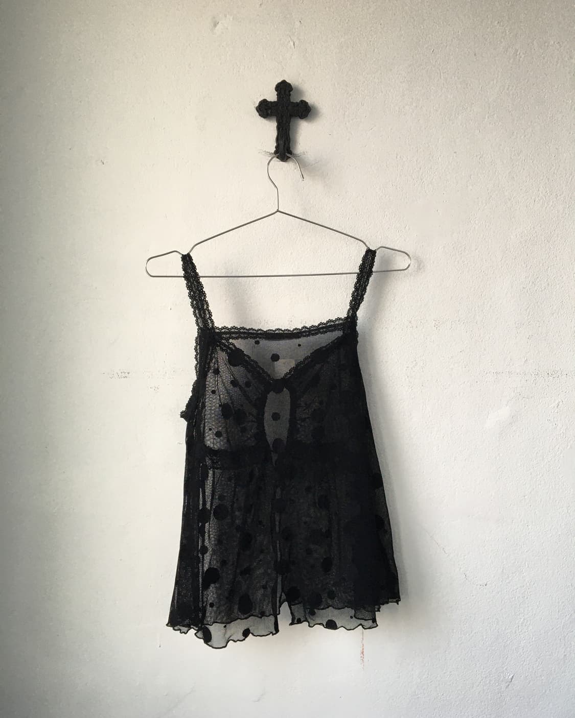 Dot pattern see through mesh sleeveless 상품이미지2