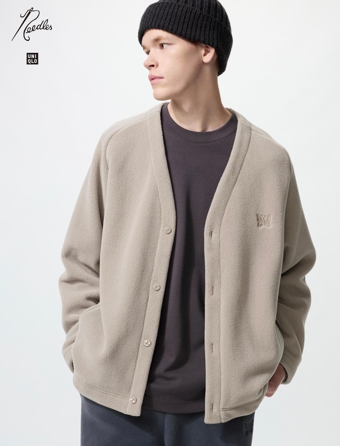 [XL] 유니클로 x 니들스 플리스 오버사이즈 가디건 베이지 상품이미지1