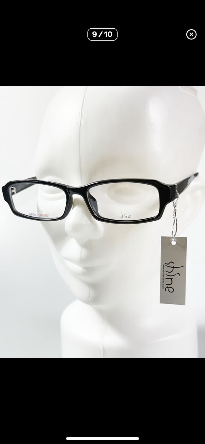 샤인 Shine 블랙 뿔테 스퀘어 에폭시 프레임 빈티지 안경 상품이미지9