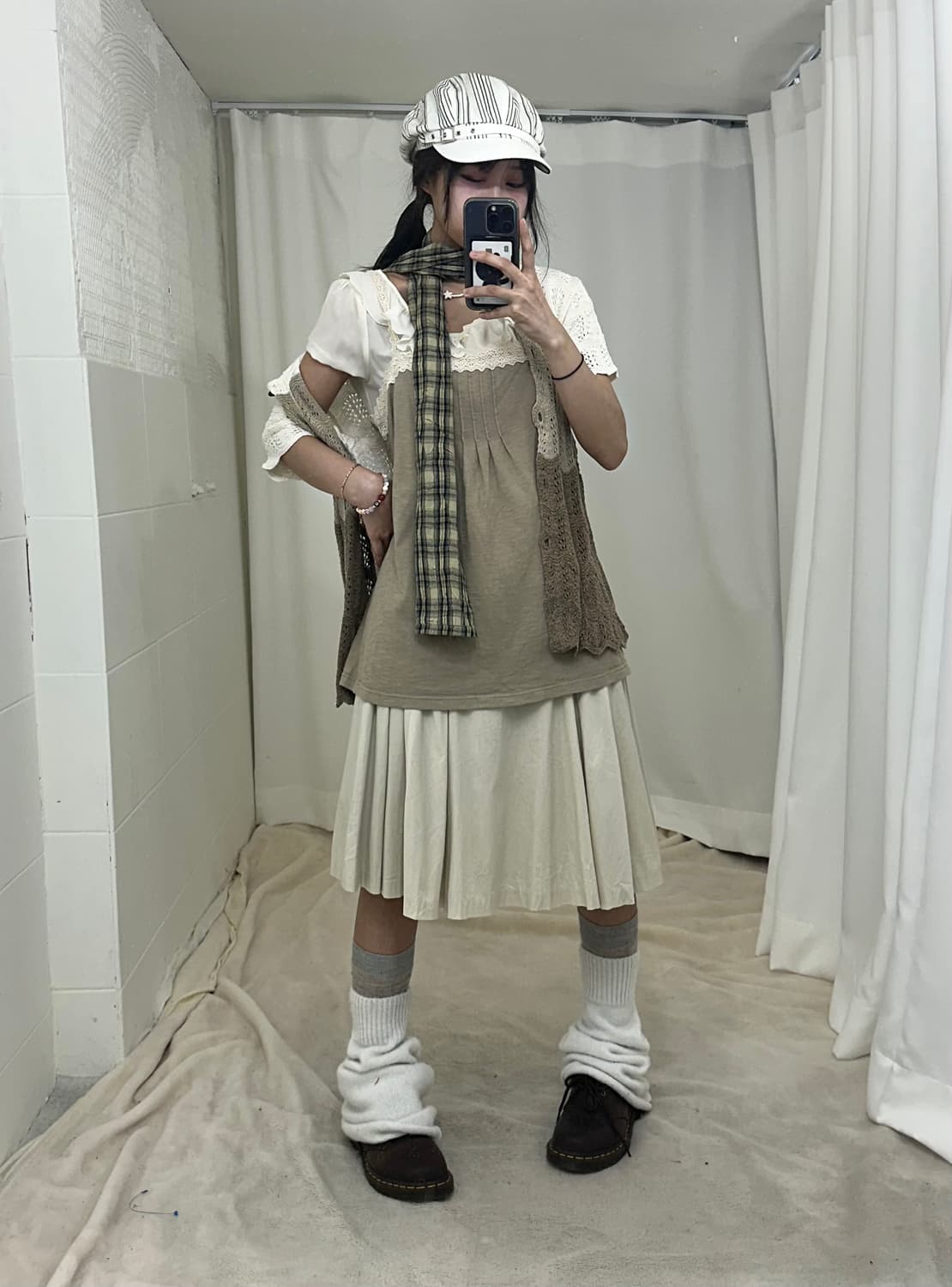 빈티지 하구미 모리걸 베이지 코디세트 상품이미지1