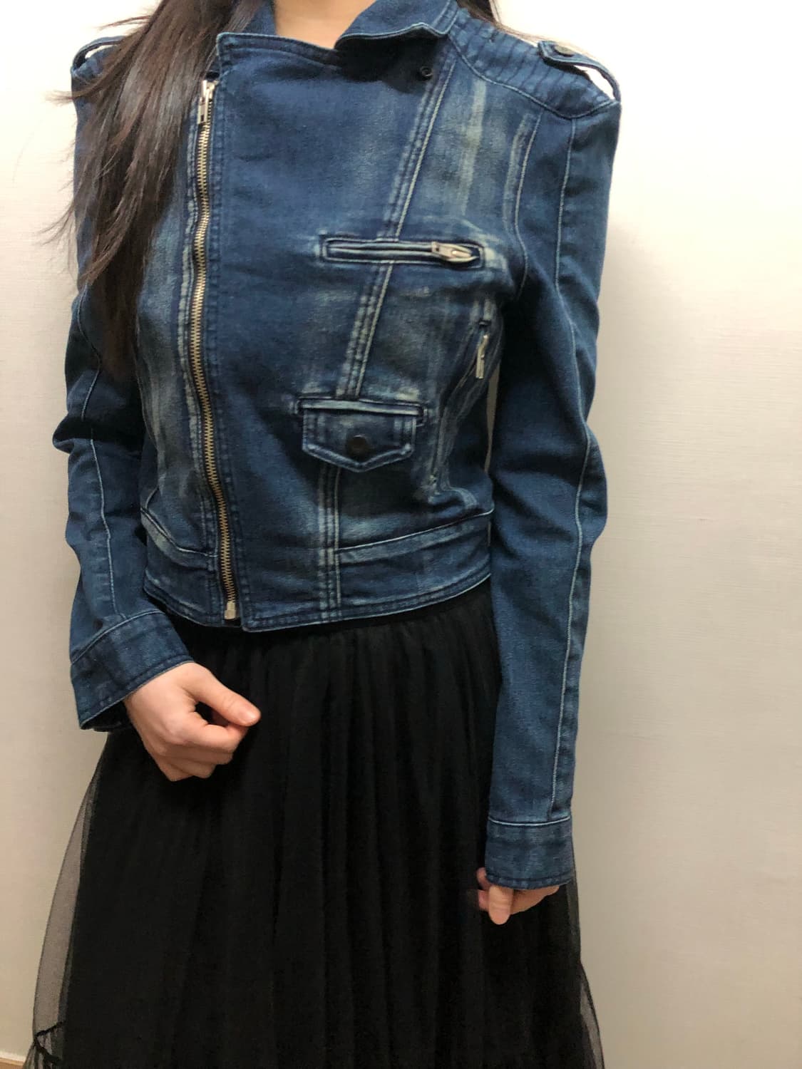 빈티지 데님 펑크 자켓 상품이미지6