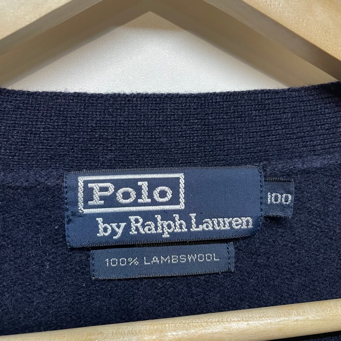 폴로랄프로렌 아가일 램스울 가디건 네이비 상품이미지3