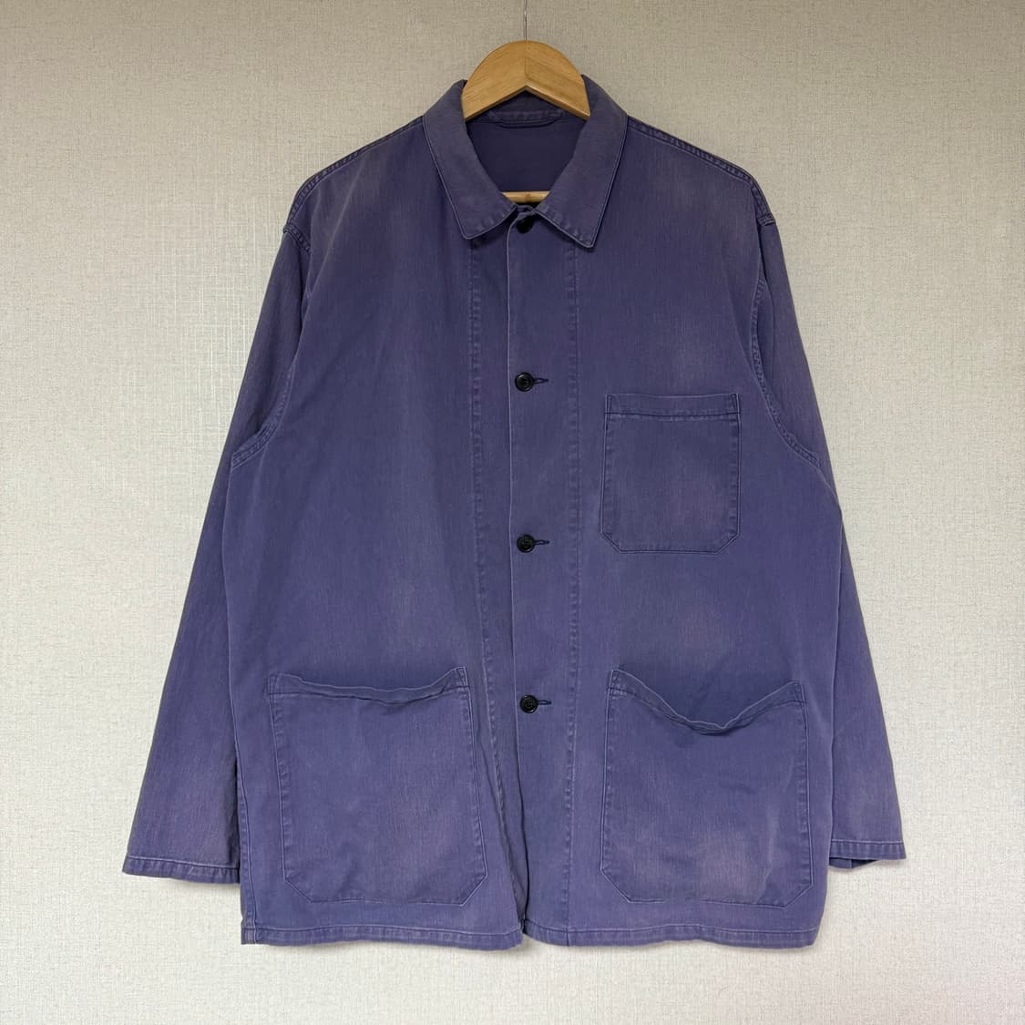 [2]코모리 COMOLI 24SS 드릴 워크 자켓 페이드 블루 상품이미지7