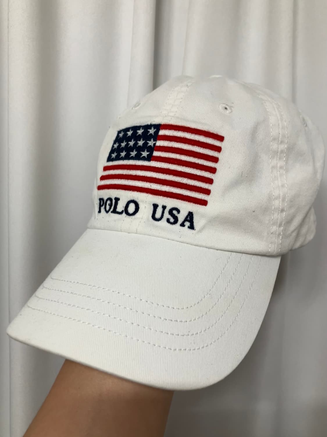 폴로 usa플래그 볼캡 화이트 상품이미지1