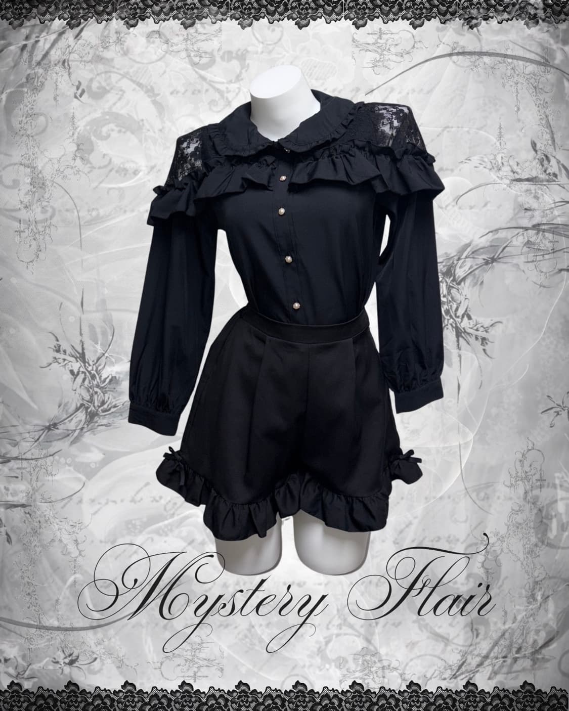 고스로리 고딕 블라우스 & 프릴팬츠 단품 구매 가능~ 상품이미지1