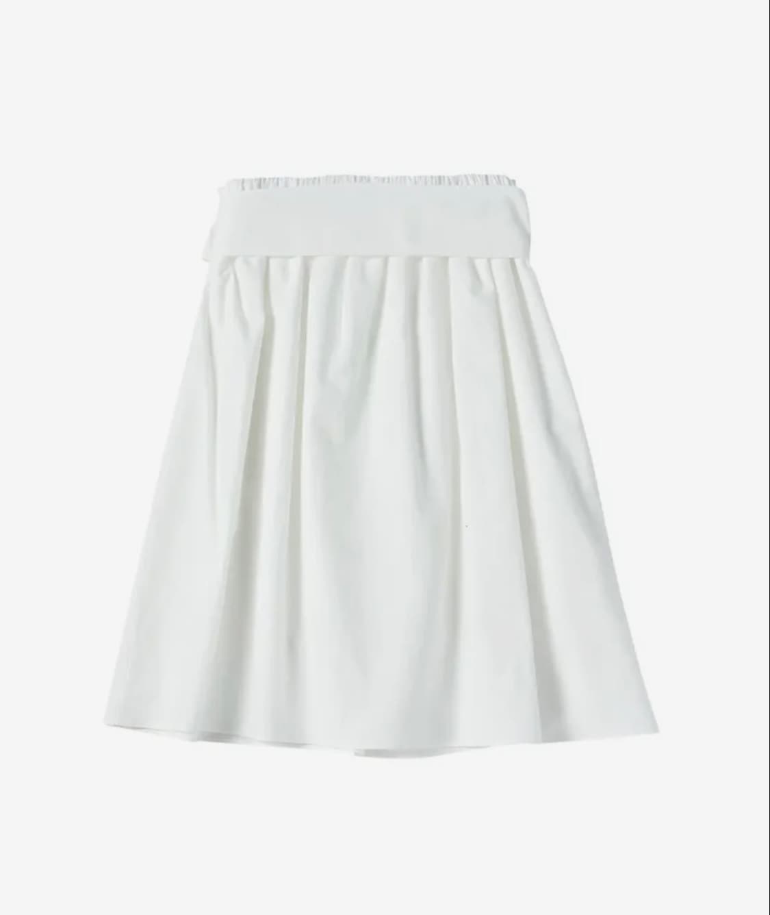 꼬모니노즈 뒷밴딩 리본 스트랩 미디 스커트 아이보리 free 상품이미지2