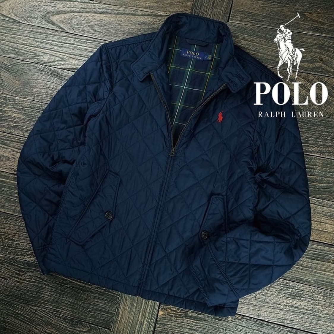 [폴로 랄프로렌] 포니 로고 자숴 퀄팅 자켓 네이비 M19480 상품이미지1