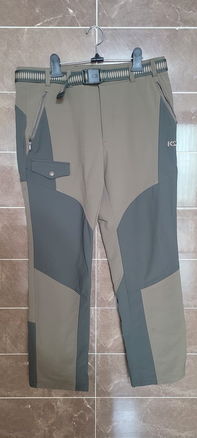 남성82사이즈)K2 등산바지 카키/그레이(기모,벨트세트) 상품이미지1